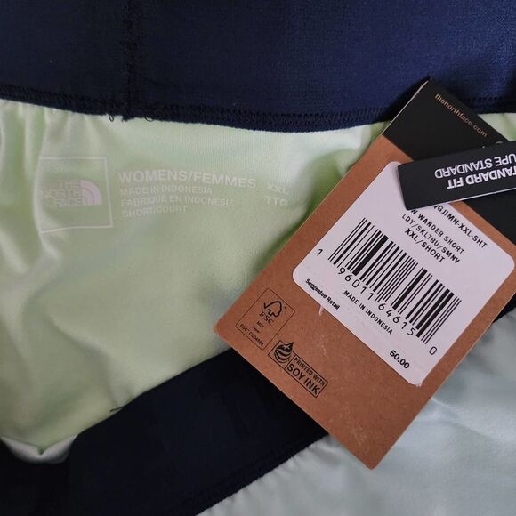 NEW The North Face Wander Shorts Color Block Green Blue Light hiking athletic XL - Picture 3 of 3